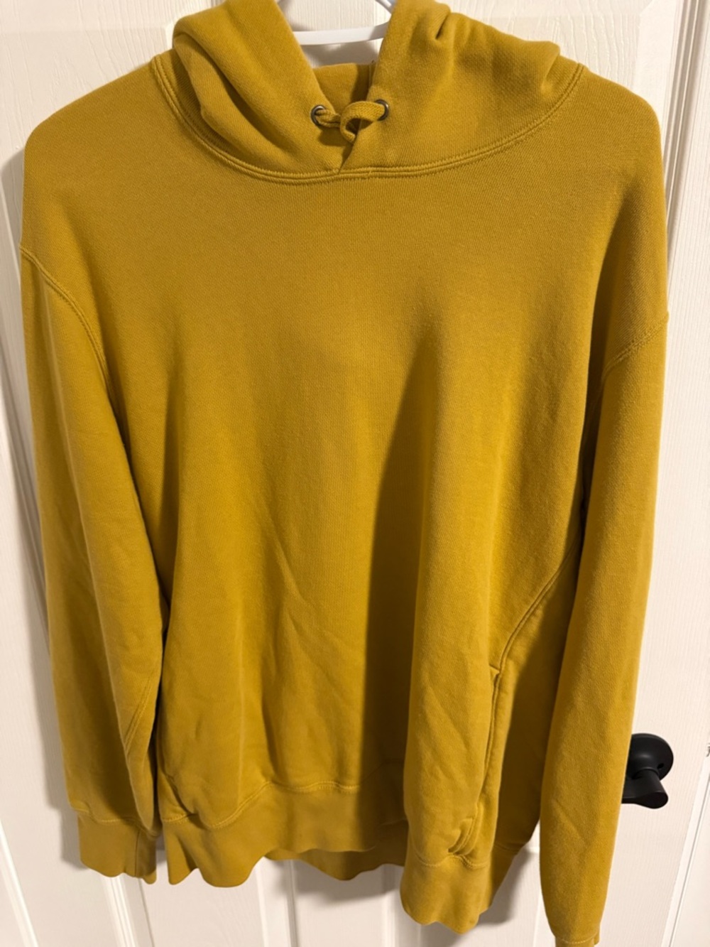 Uniqlo Men's Mustard Crewneck Hoodie - Golden Yellow Pullover
